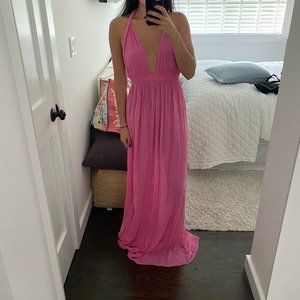 LoveShackFancy Braided Love Maxi Dress Pink size 2